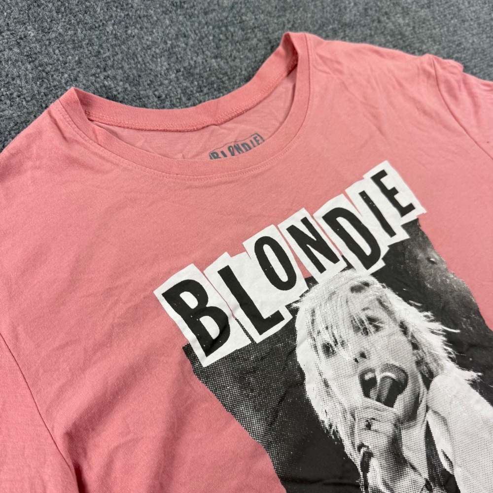 Blondie Graphic T-Shirt L 12-14 Pink 1982 North American Tour Band Tee Womens